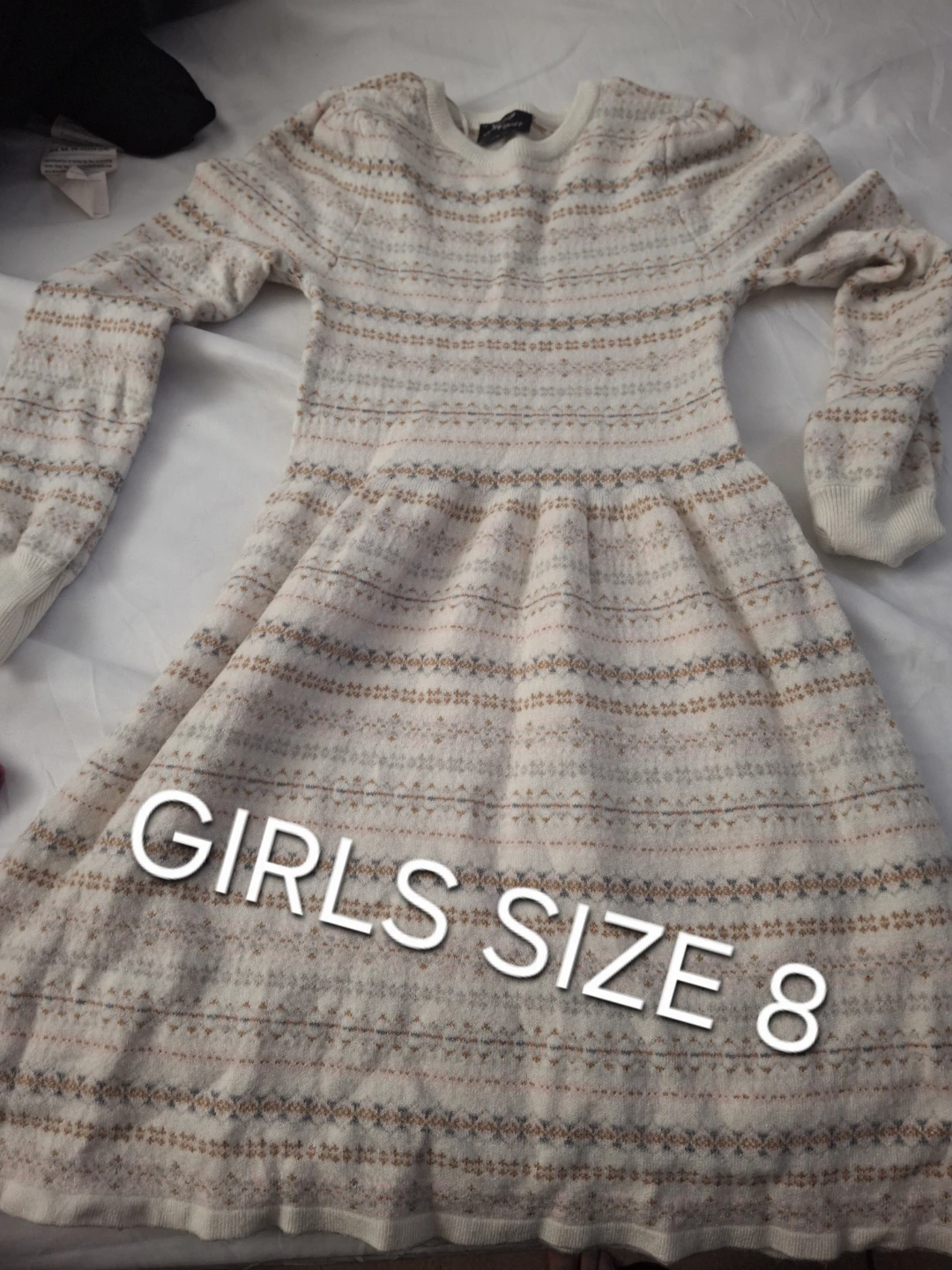 Girls Fair Isle Knit Dress Size 8