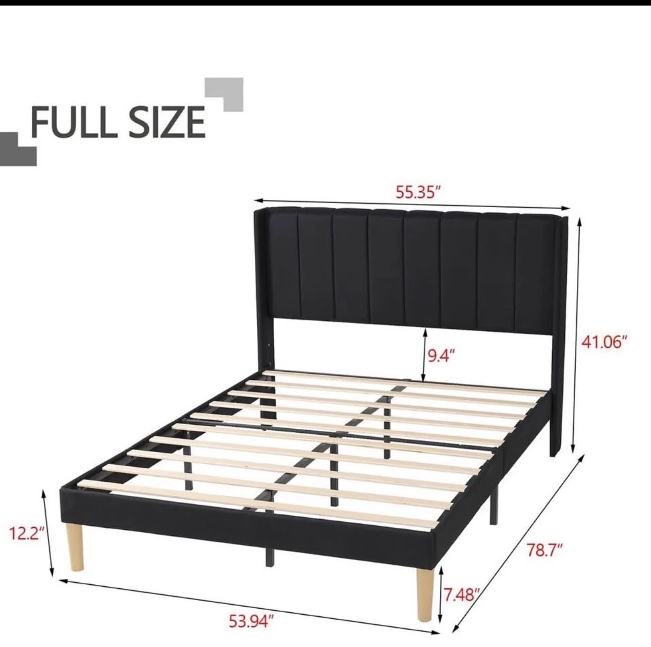 Full Size Upholstered Bed Frame/Headboard -Mattress included - photo 2