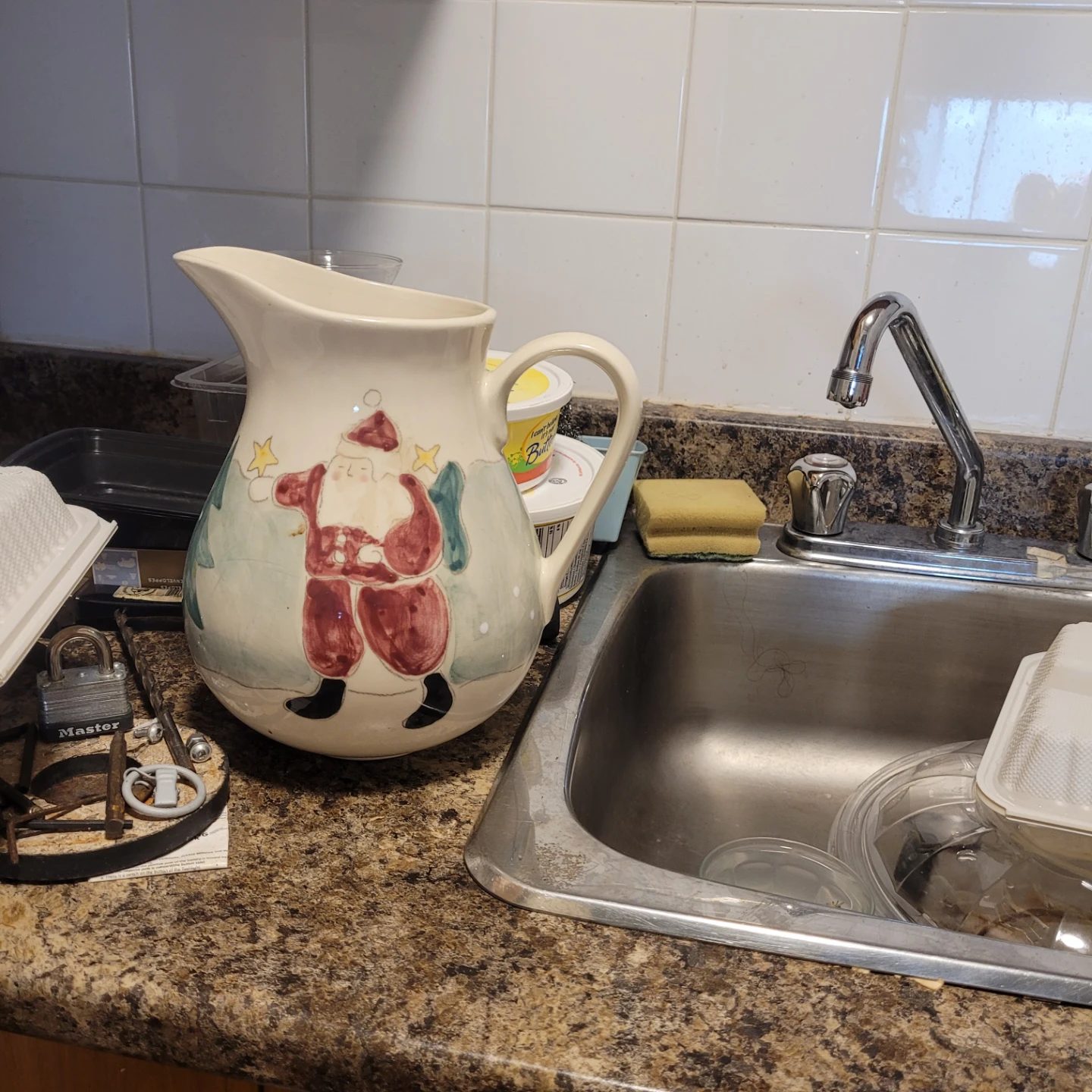 Ceramic Santa Pitcher