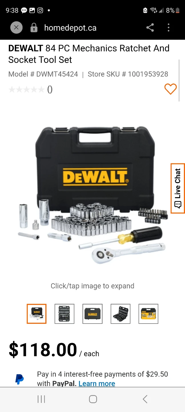 DEWALT 84 Piece Mechanics Ratchet and Socket Tool Set - photo 2