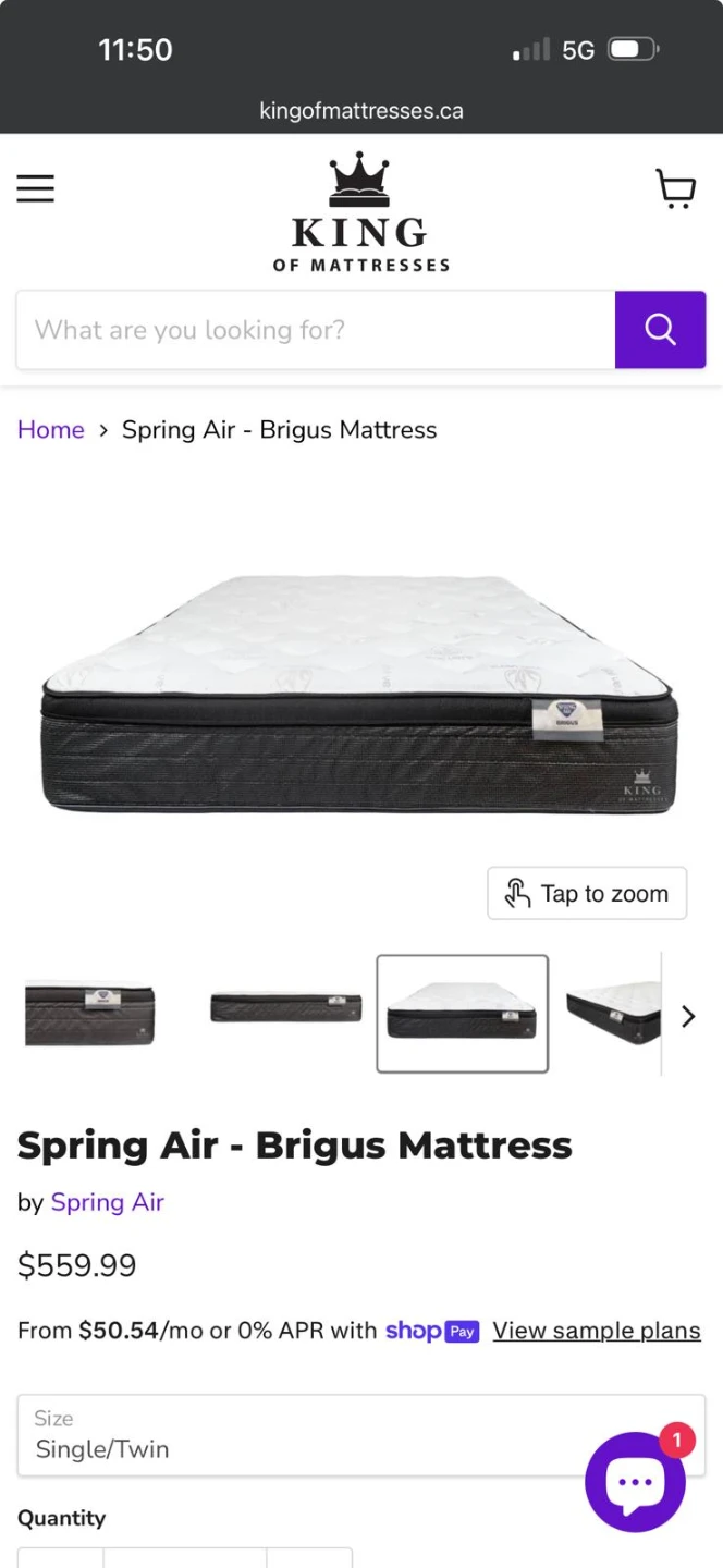 Mattress - Spring Air Brigus