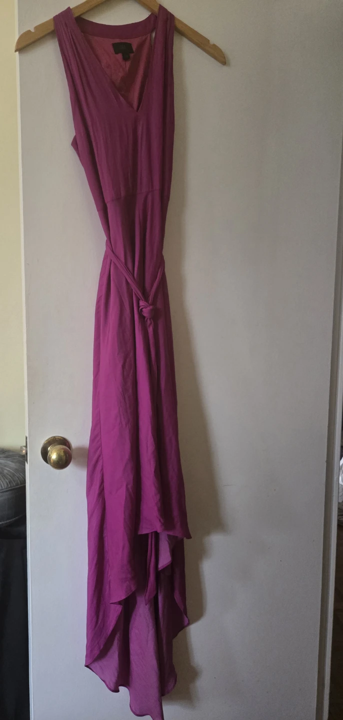 Banana Republic Magenta V-Neck High-Low Dress - Size XS - photo 4