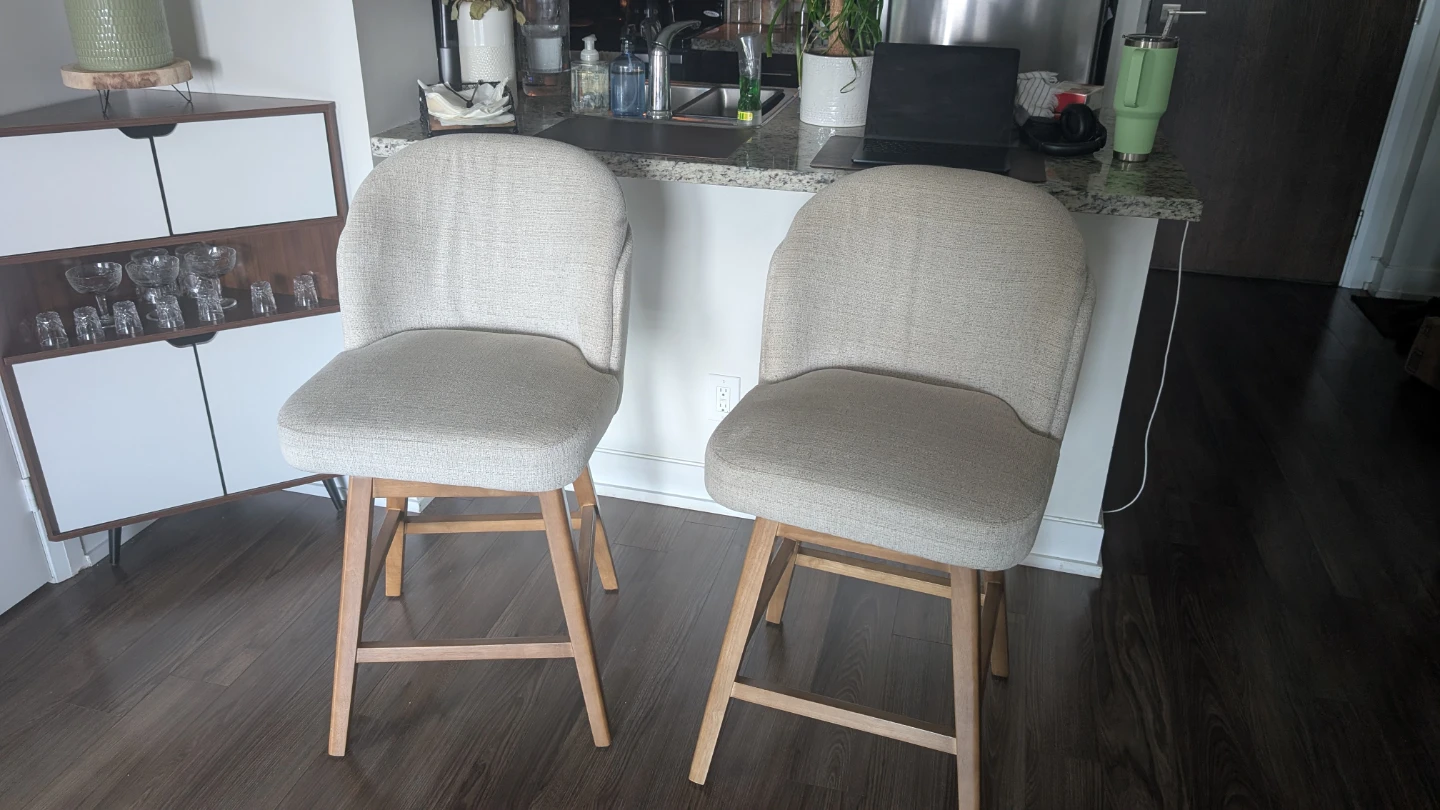 Set of 2 Padded Swivel Bar Stools