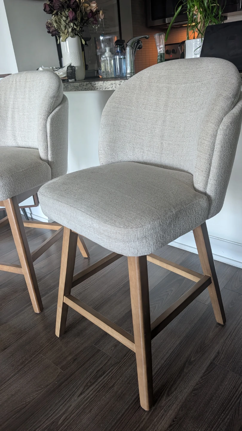 Set of 2 Padded Swivel Bar Stools - photo 2