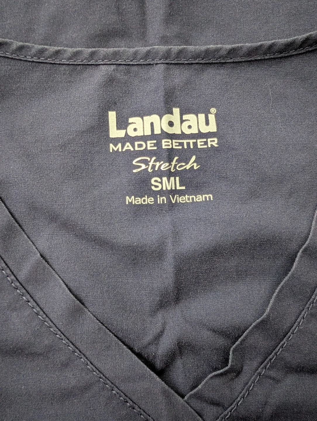 Landau Navy Blue Scrub Top