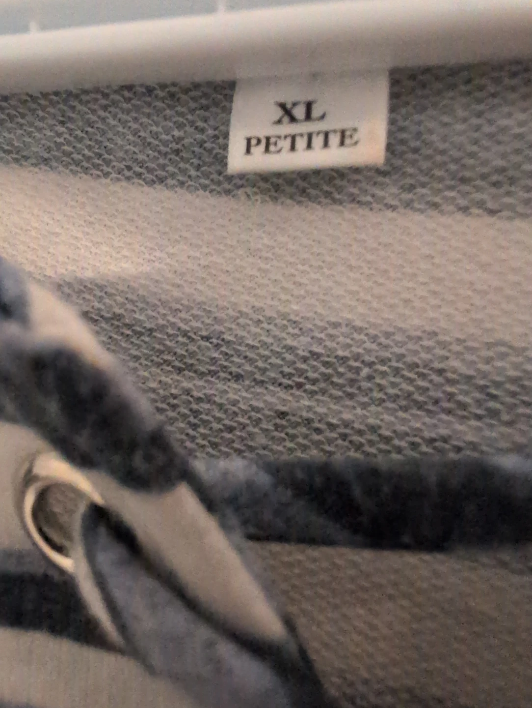 Striped XL Petite Lace-Up Neck Top - photo 2