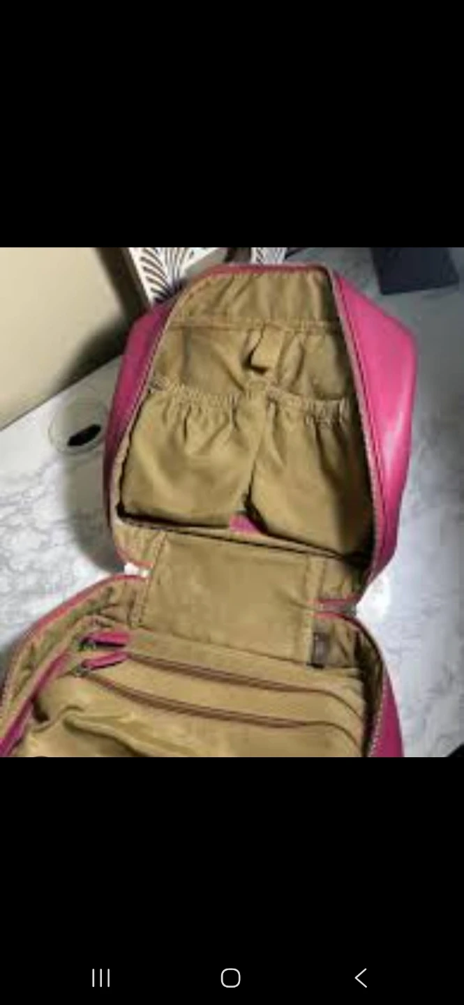 Pink Coach Leather Cosmetic Bag - photo 3