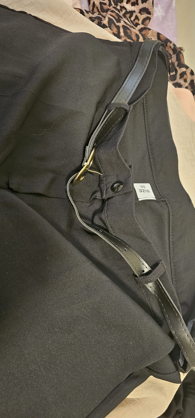 Black Pants with Belt - Size 50 - photo 2