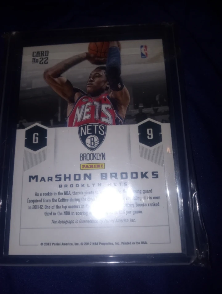 MarShon Brooks Nets Panini Autographed Basketball Card - photo 2