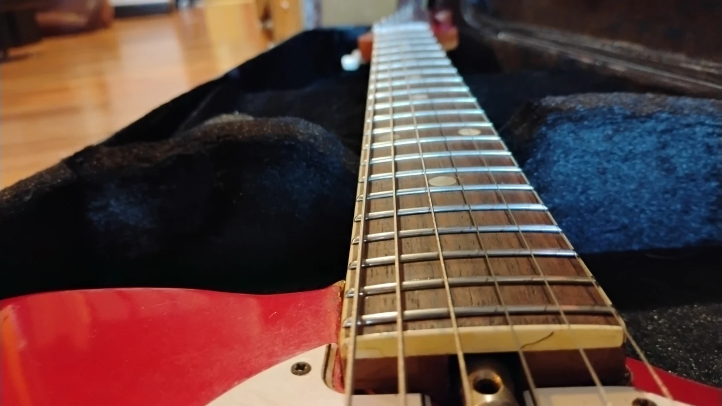 60s Red Teisco Electric Guitar with Case - photo 5