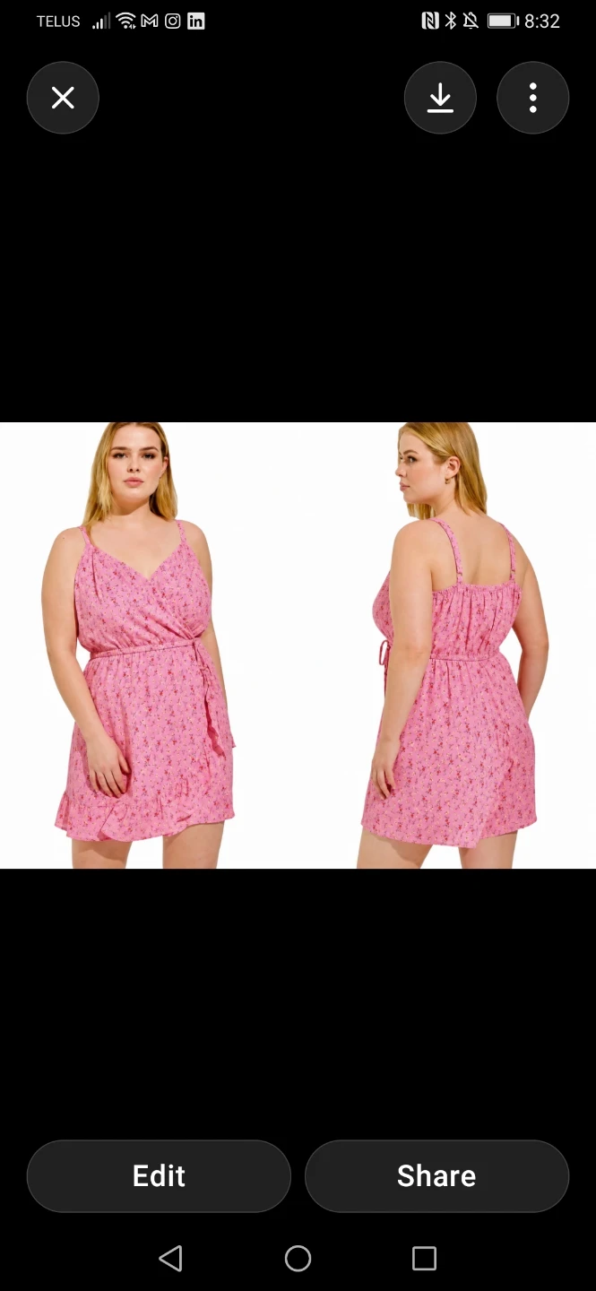 NwtTorrid Pink Floral Wrap Dress 2X