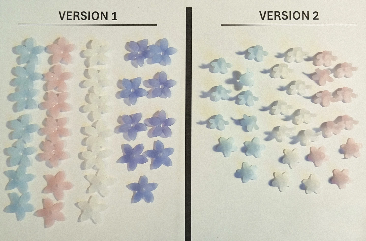 Lot of 30 frosted Flower Beads for Crafting