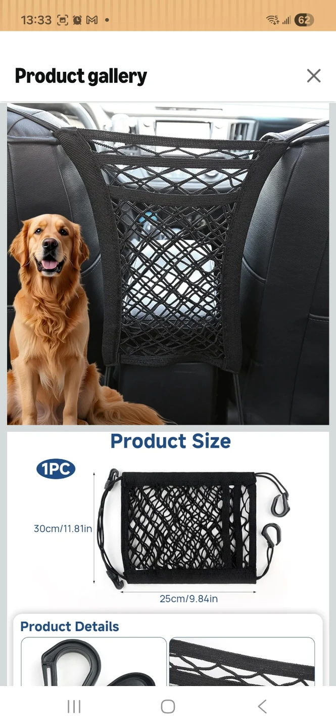 NEW Car Storage Mesh Bag Elastic/3 Layer - photo 3