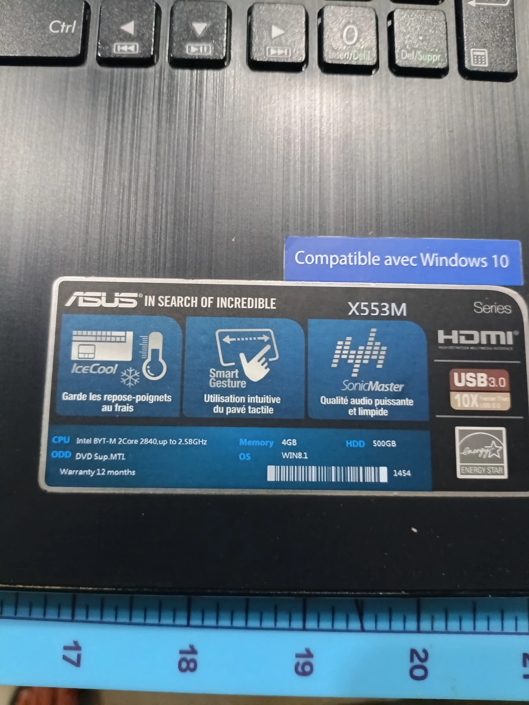 Laptop - Asus X553m - 4gb ram - 500gb HDD - photo 3