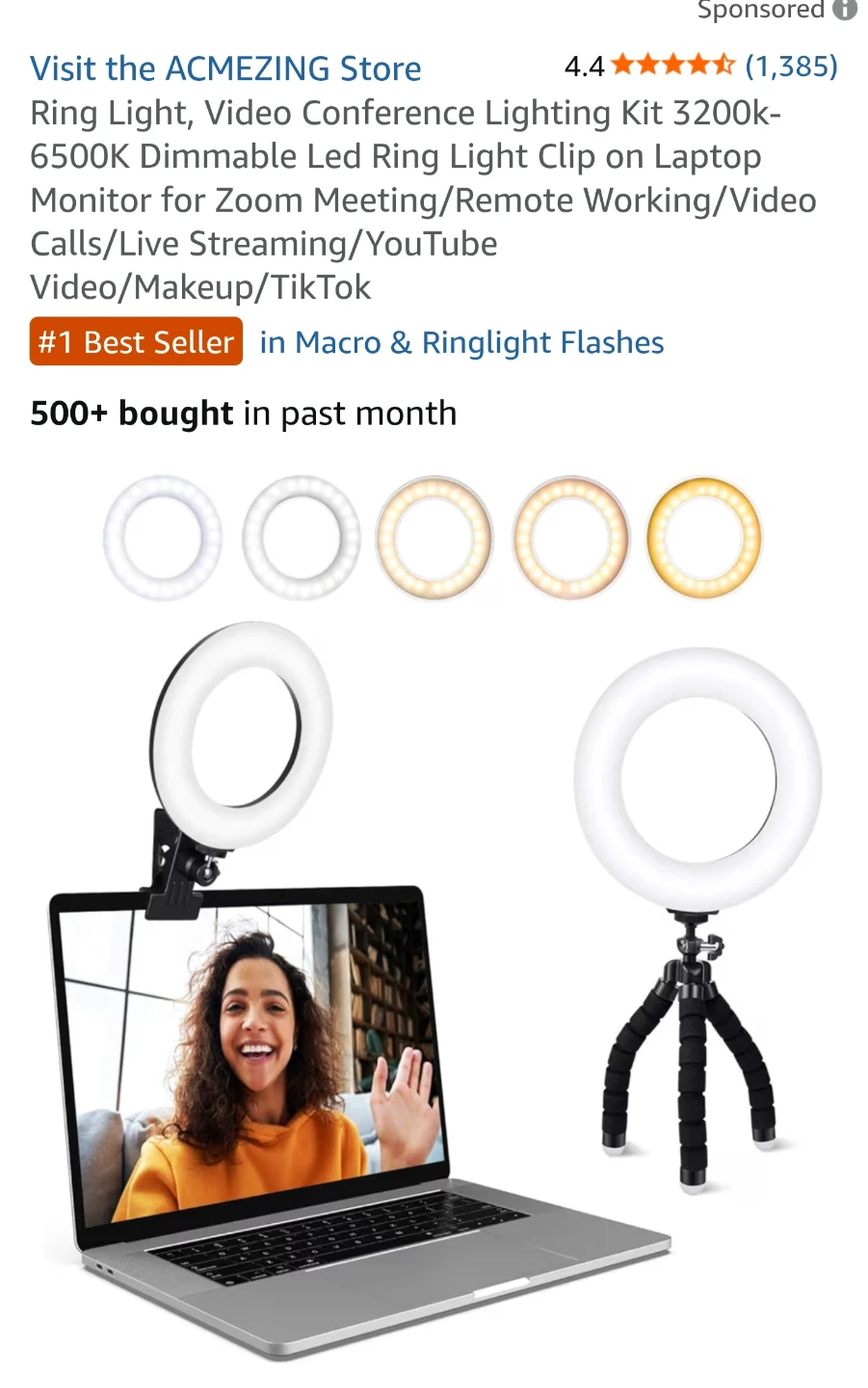 LED Ring Light Video Conference Lighting Kit - photo 3