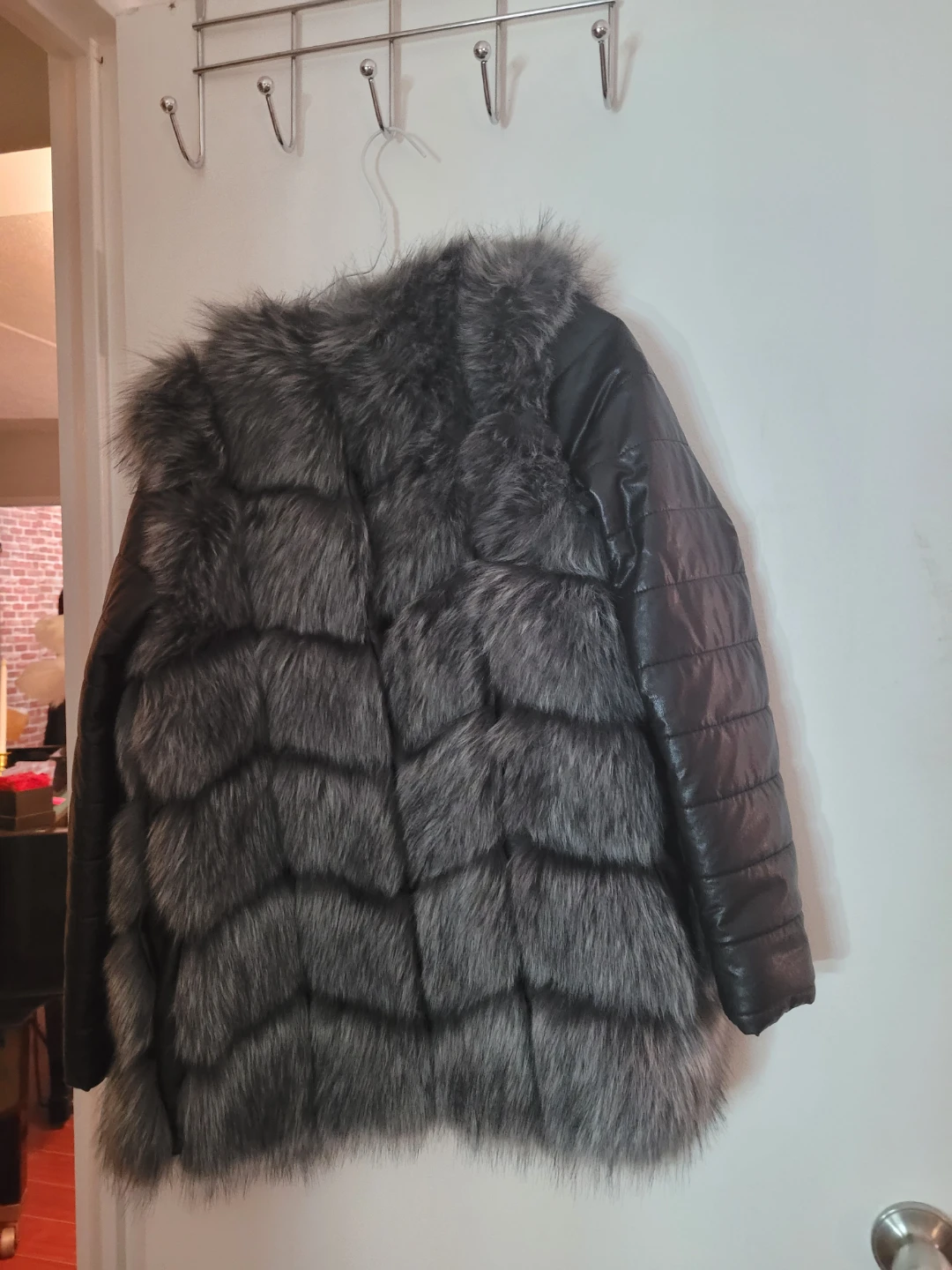 Fashion Nova Faux Fur & Leather Jacket - photo 2