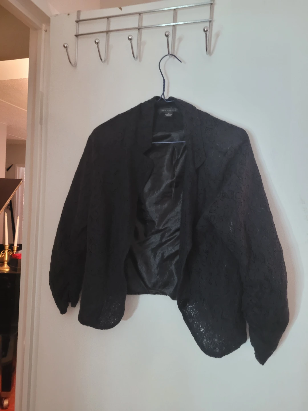 Black Lace Cropped Blazer