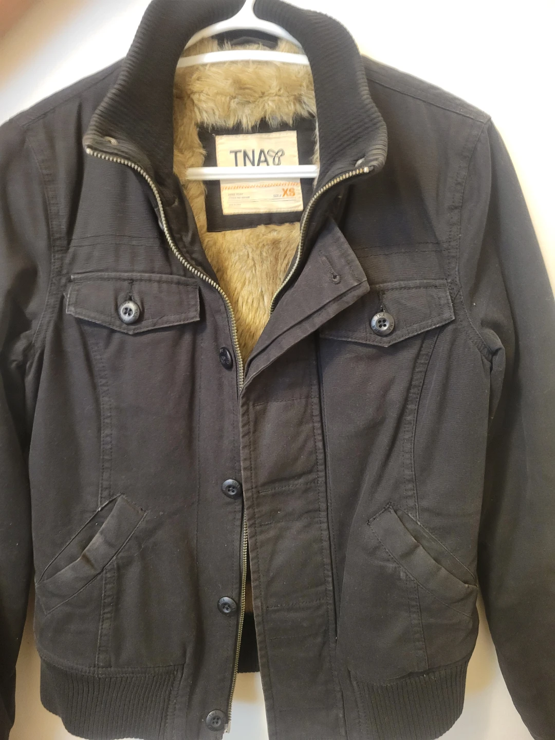 TNA Bomber Jacket with Faux Fur Lining