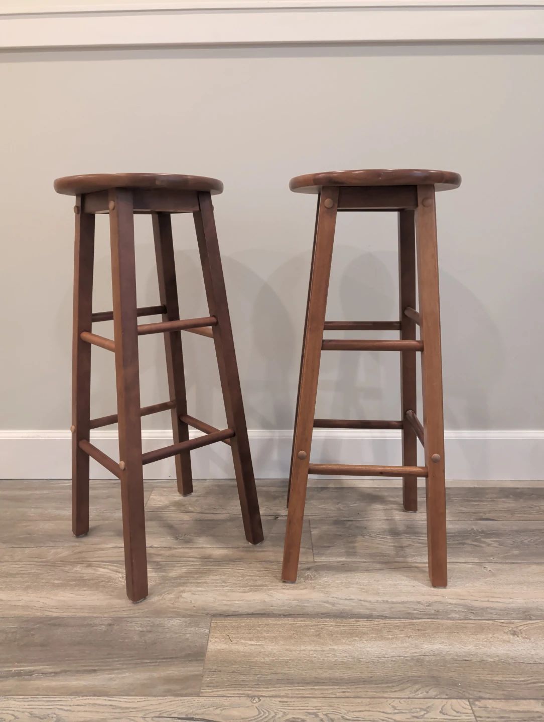 Wooden Bar Stools (Set of 2)
