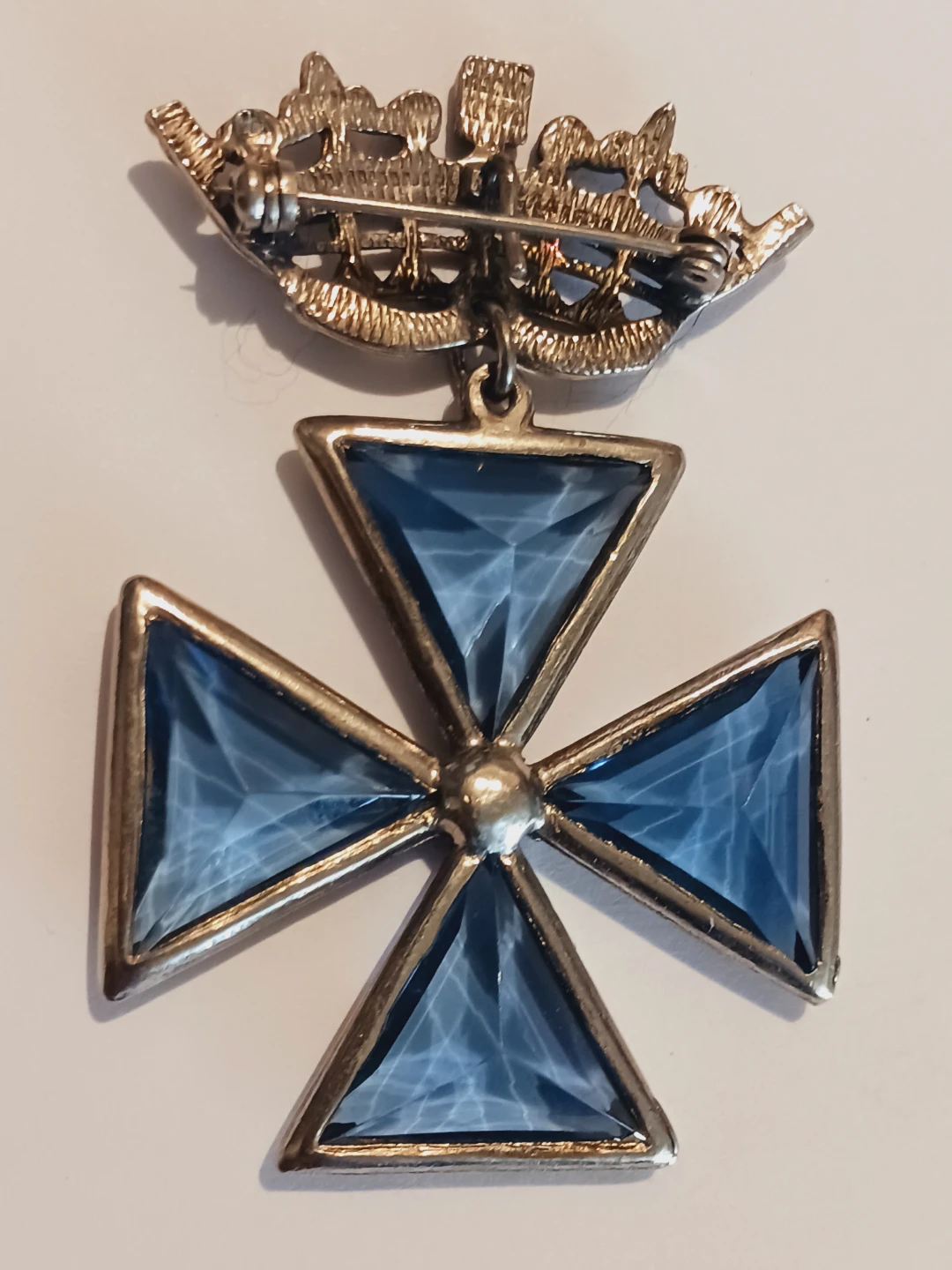 Gorgeous Vintage Maltese Cross with Crown Pendant/Brooch - photo 4