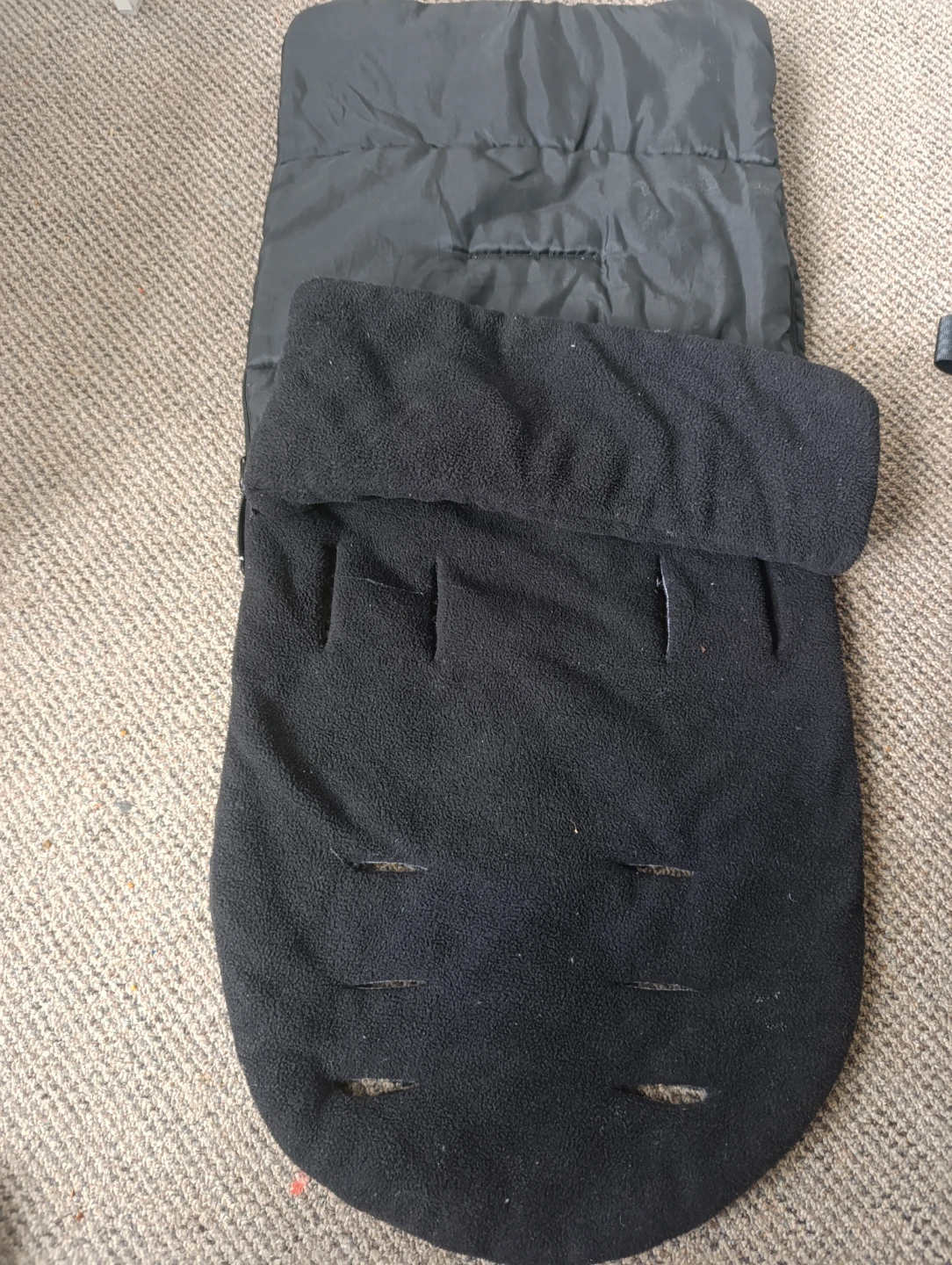 Black Fleece Lined Stroller Footmuff