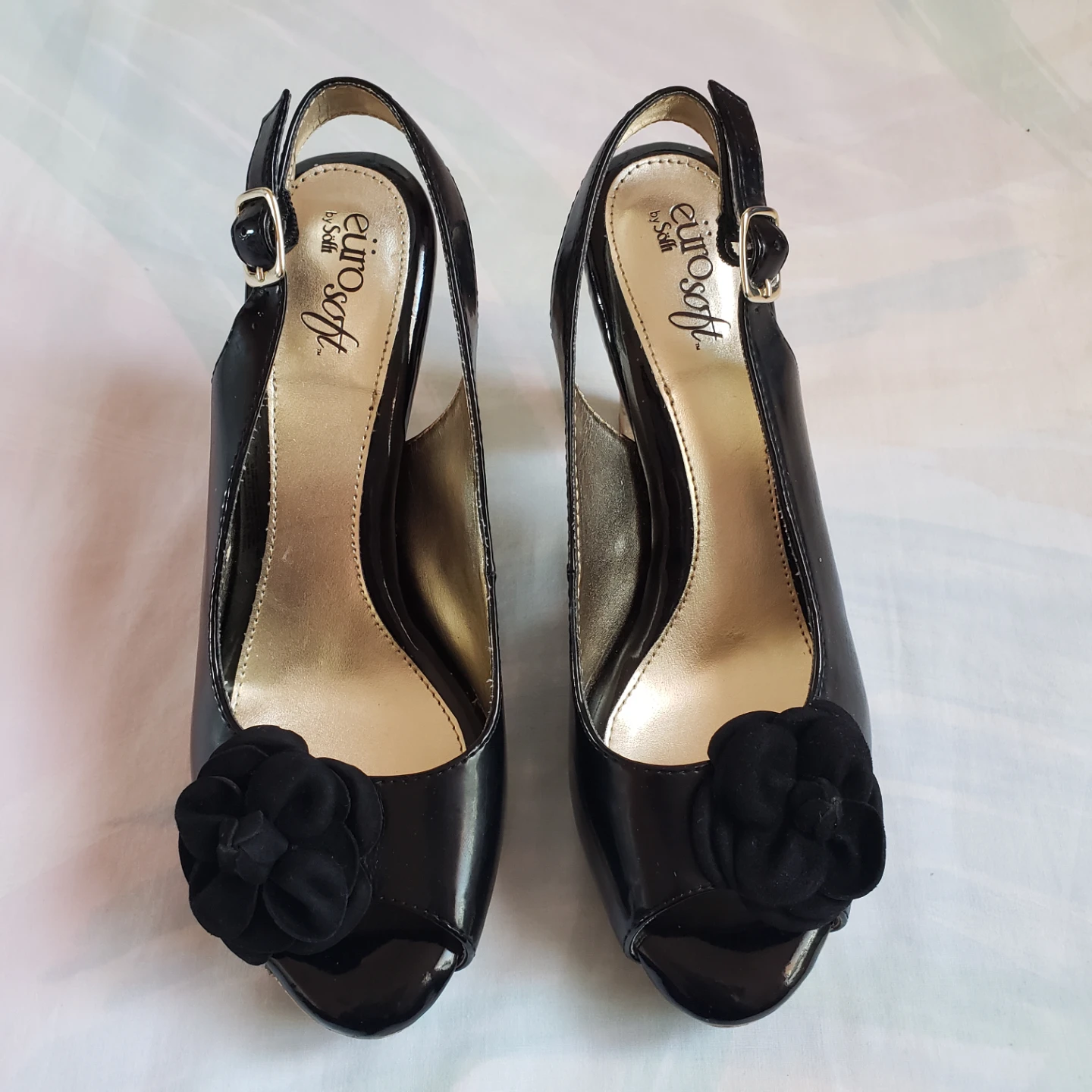 Soft Black Leather Heels