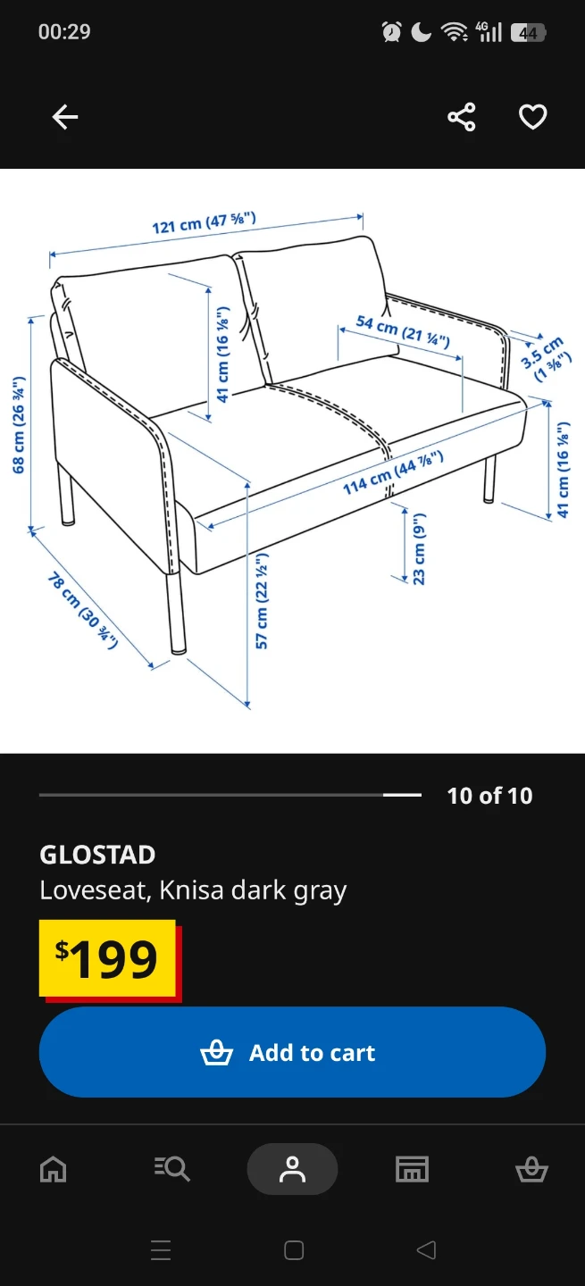 IKEA GLOSTAD Loveseat - dark gray - photo 2