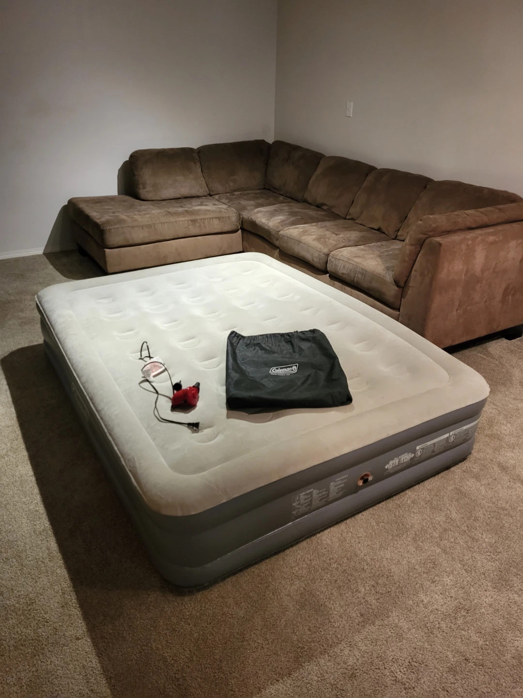 Coleman Queen Double High Air Mattress with Pump
