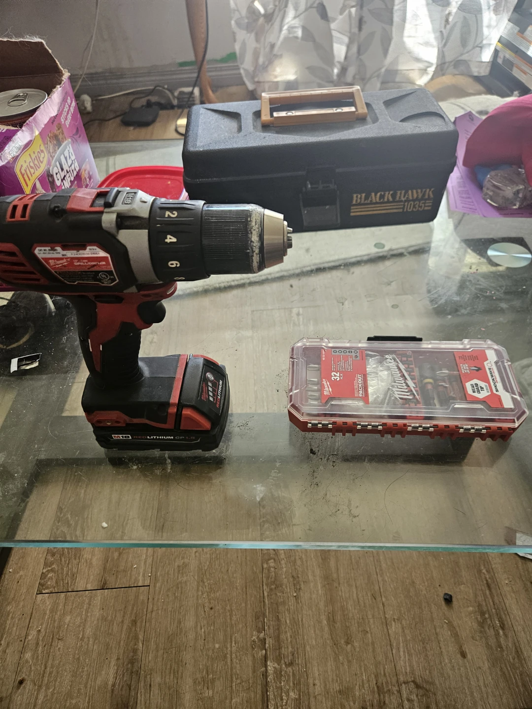 Milwaukee M18 Drill with Milwaukee Shockwave Bit Set