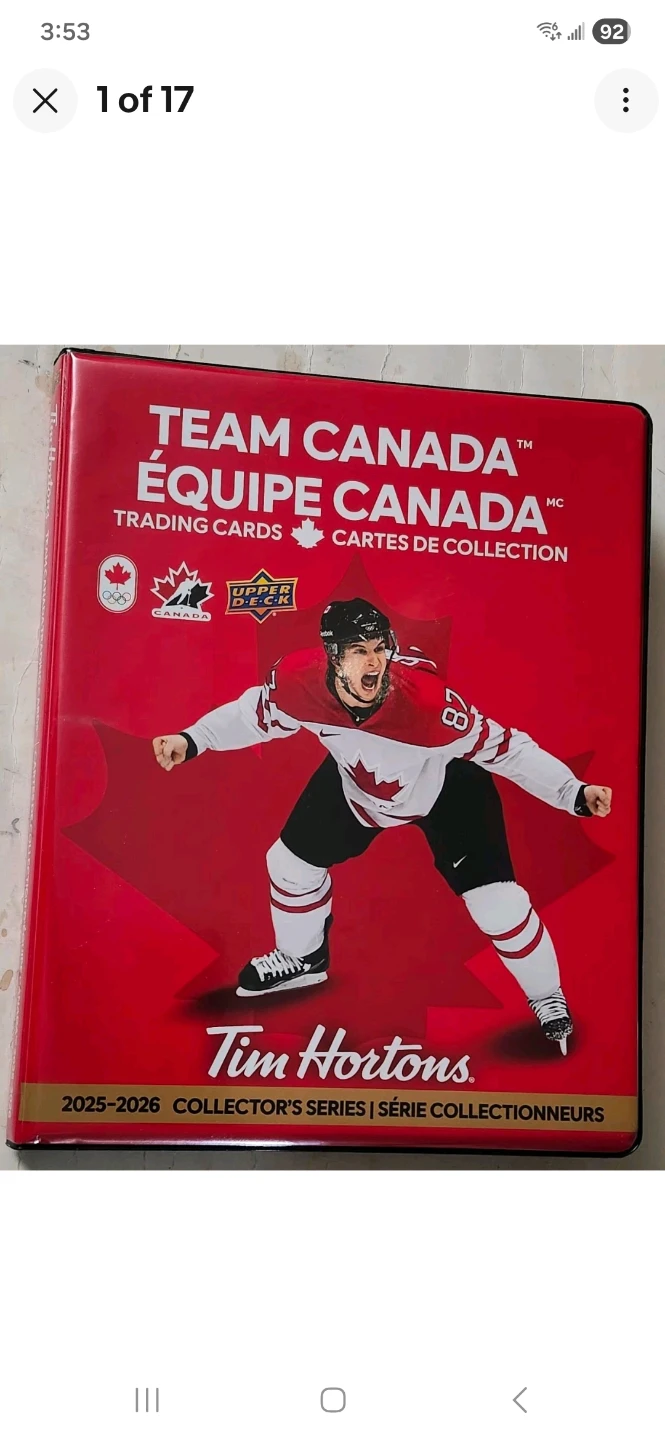 Tim Hortons Team Canada 2025-2026 Hockey Card Binder