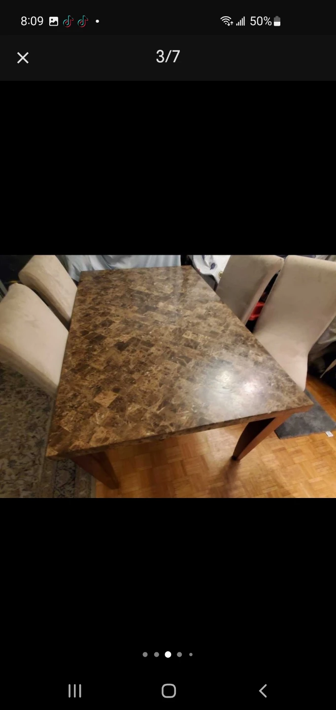 Marble Dining Table with 4 chairs