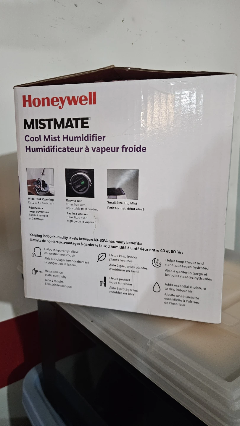 Honeywell MISTMATE Cool Mist Humidifier HUL520BC - photo 2