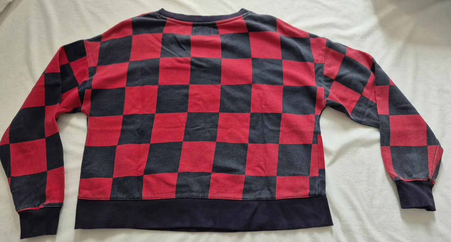 Maeve Anthropologie Red & Black Checkerboard Sweatshirt - photo 3
