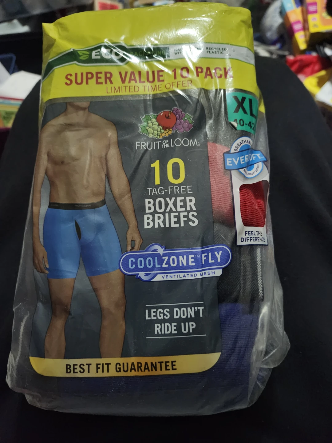 Fruit of the Loom Men's Tag-Free Boxer Briefs - 10 Pack XL