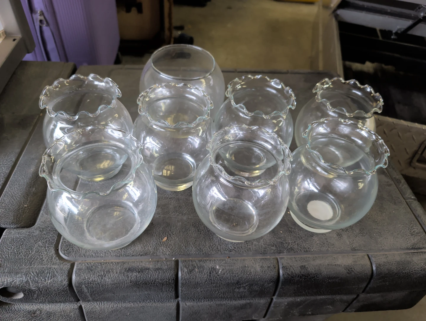 Indiana Glass Co. Ruffled Rim Glass Bowls (Set of 8)