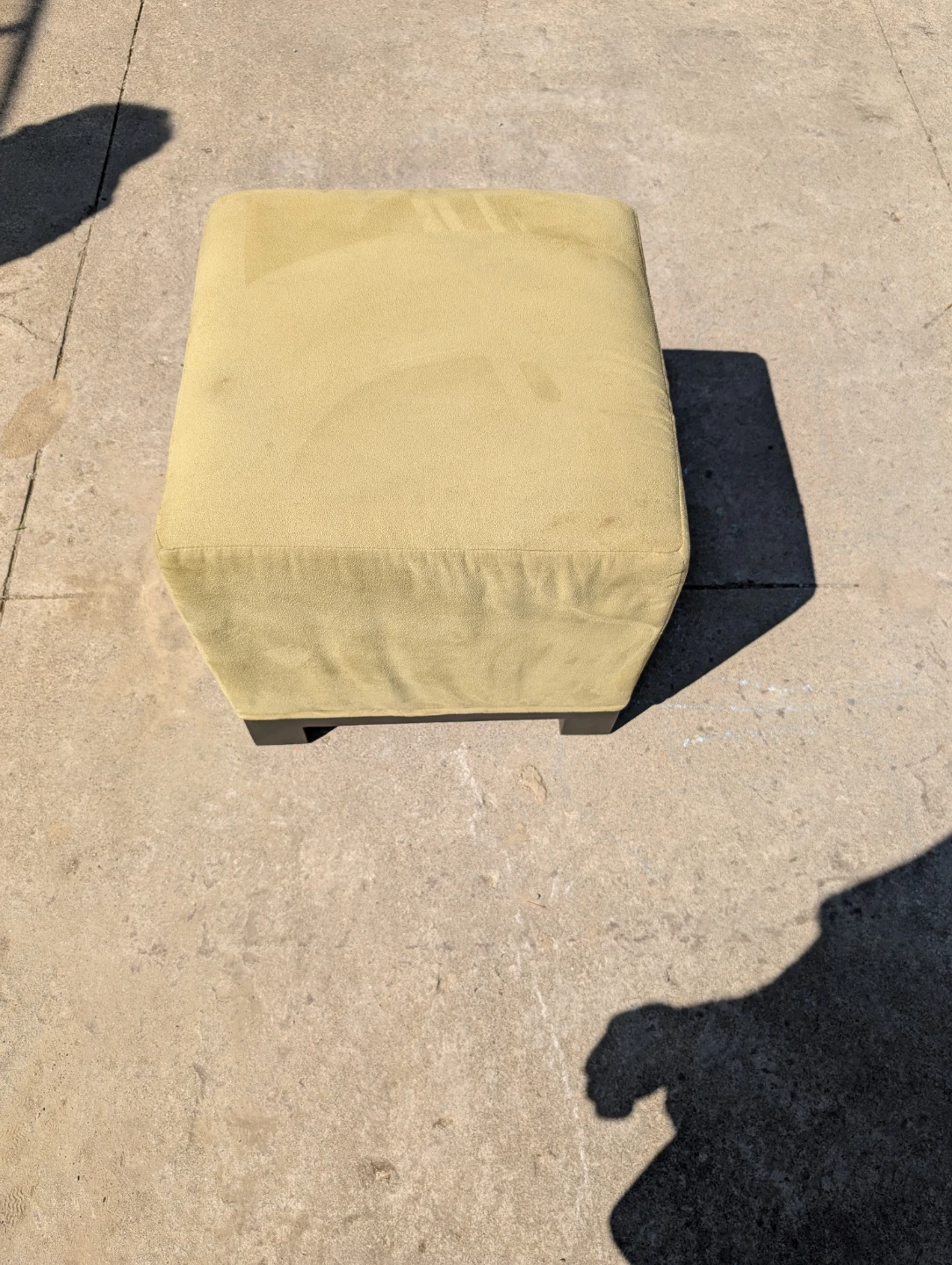Yellow Square Ottoman Footstool
