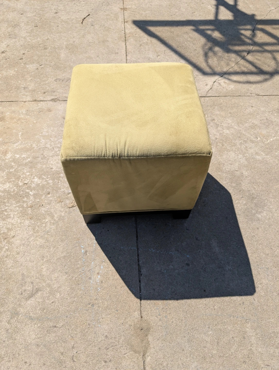 Yellow Square Ottoman Footstool - photo 2