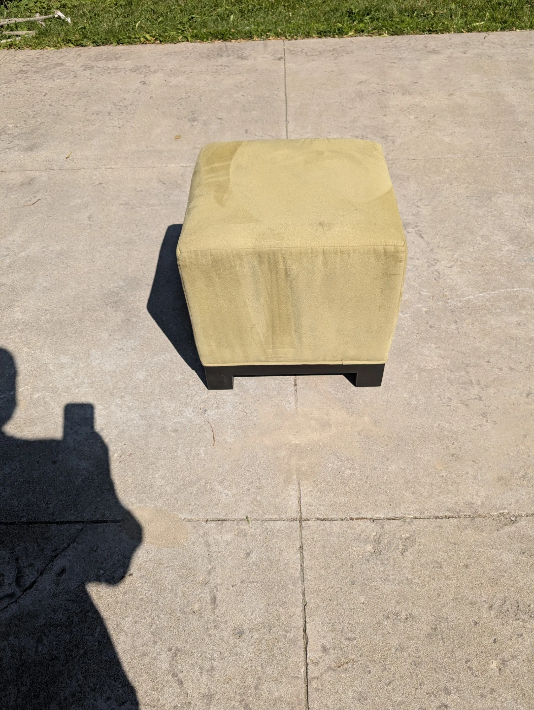 Yellow Square Ottoman Footstool - photo 4