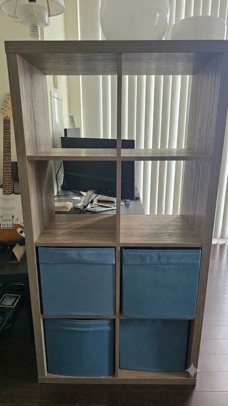 IKEA KALLAX Shelf Unit - White Stained Oak Effect