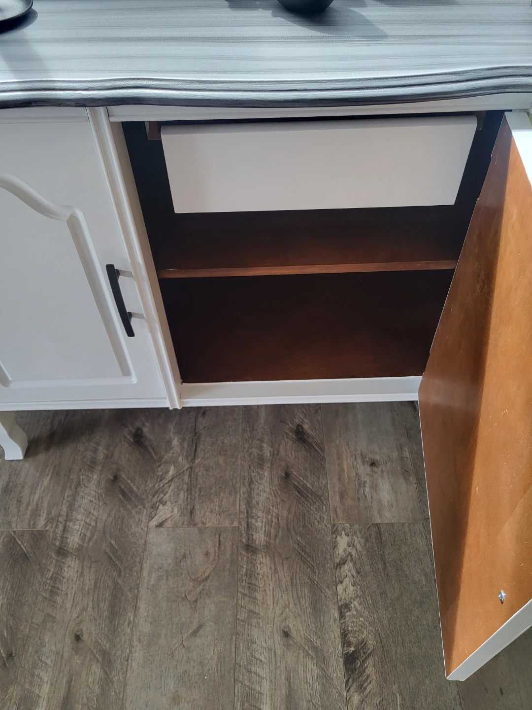 White Buffet/Sideboard with Grey Top - photo 2