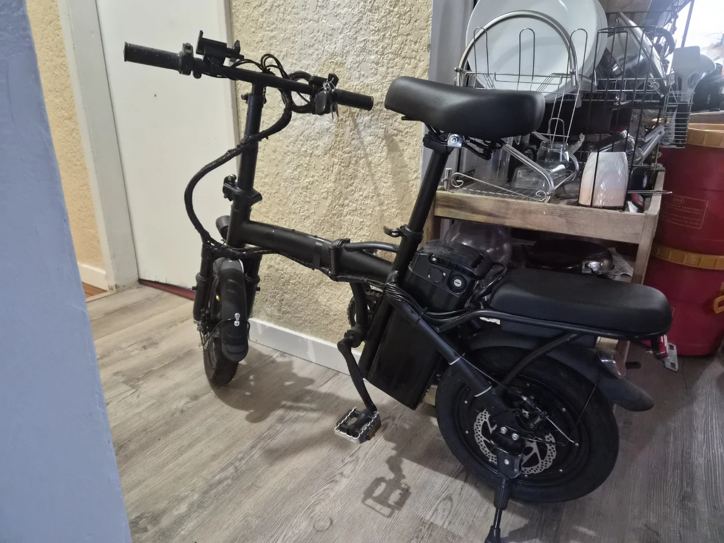 Black Folding Electric Bike