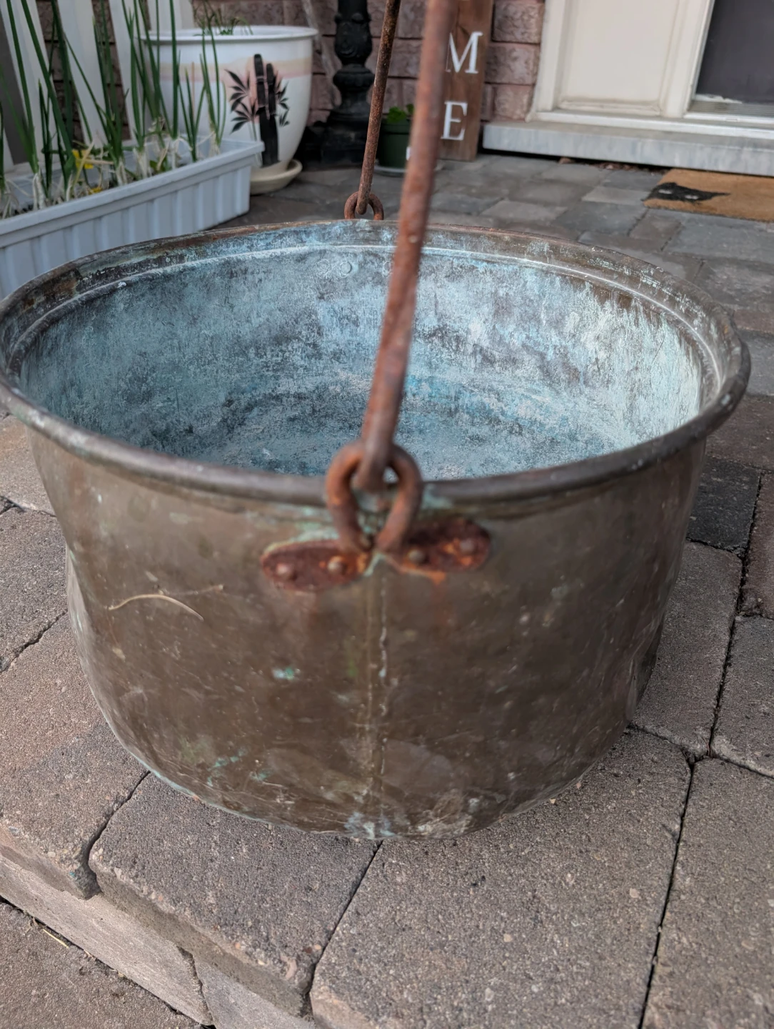 Vintage Copper Pot with iron Handle - photo 3