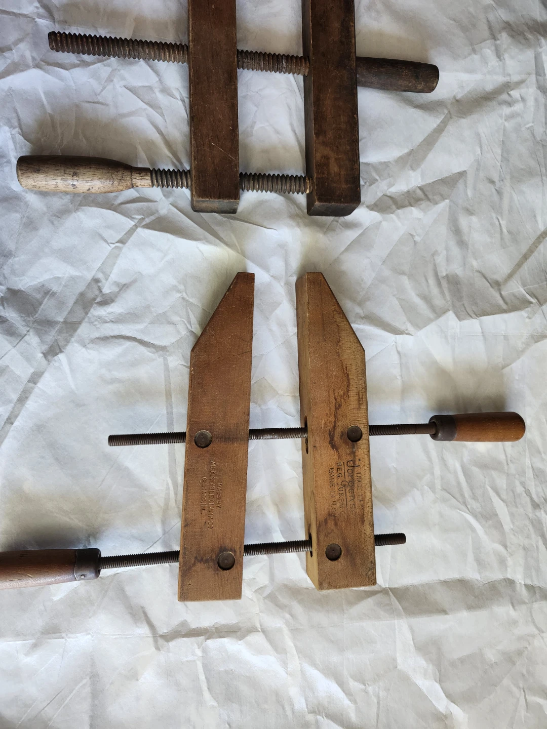 Set of 3 Vintage  Wood Clamps - photo 2