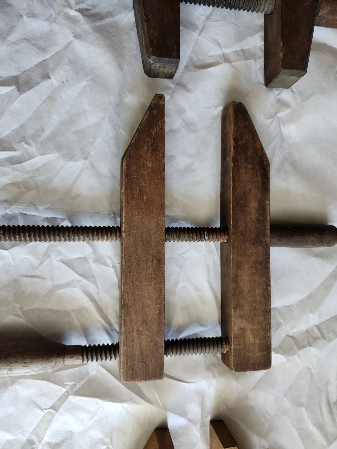 Set of 3 Vintage  Wood Clamps - photo 4