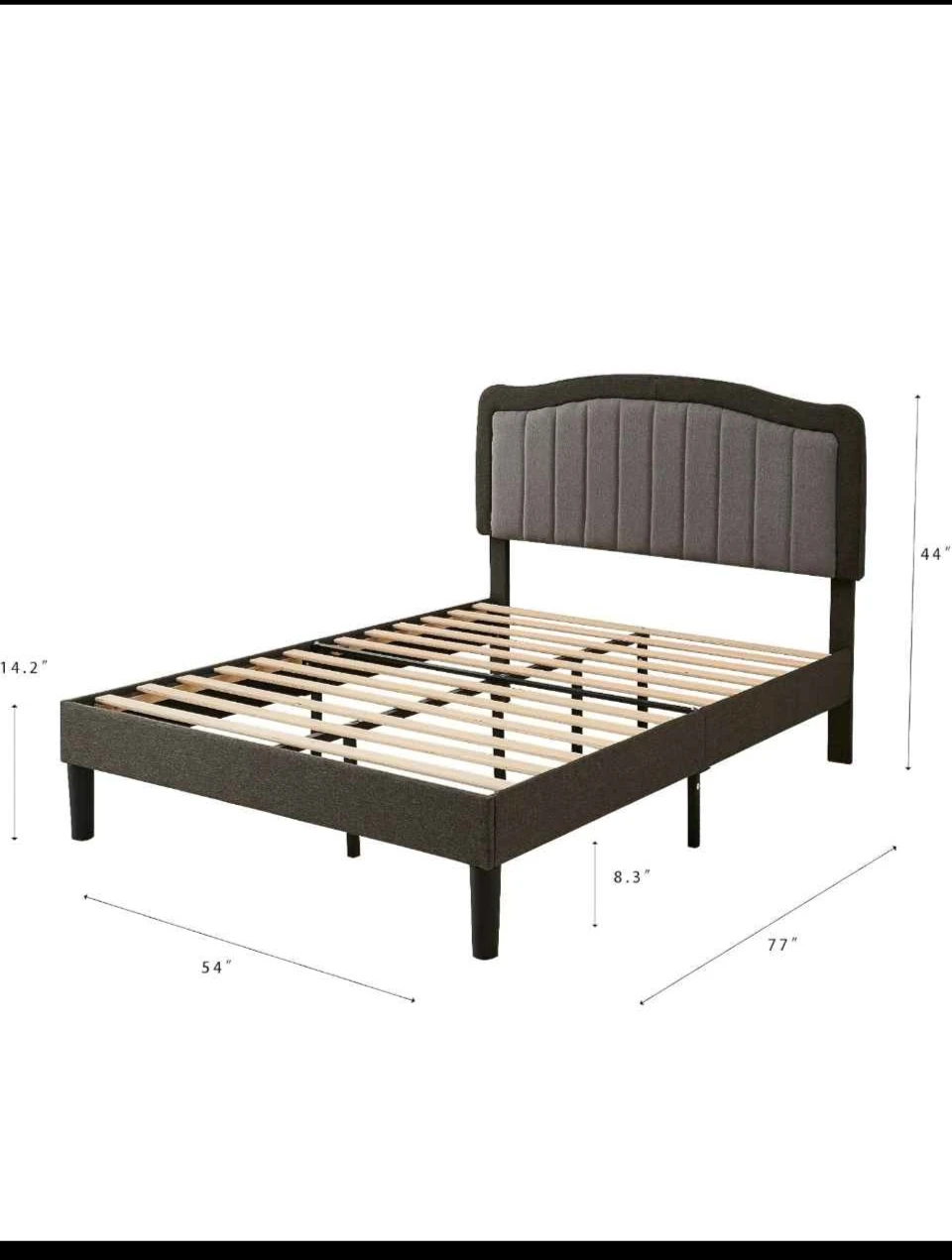 FullUpholstered Platform Bed Frame with Headboard