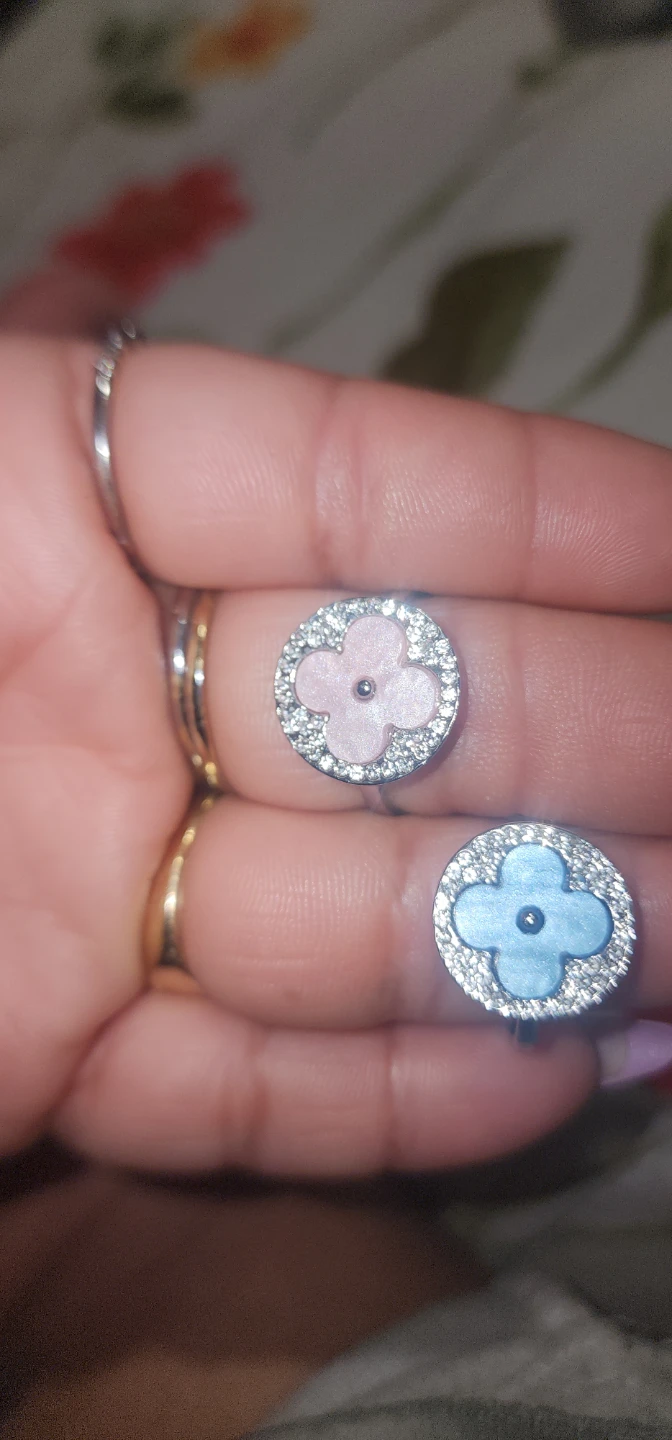 Flower Ring with Rhinestone Border - photo 4