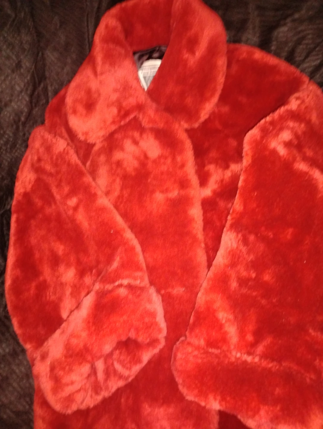 Red Faux Fur Coat