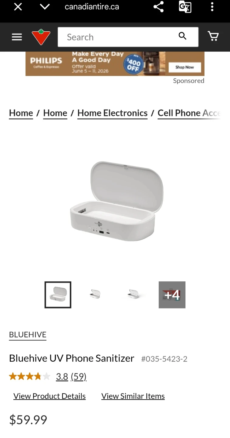 Blue Hive UV Phone Sanitizer Box - photo 2