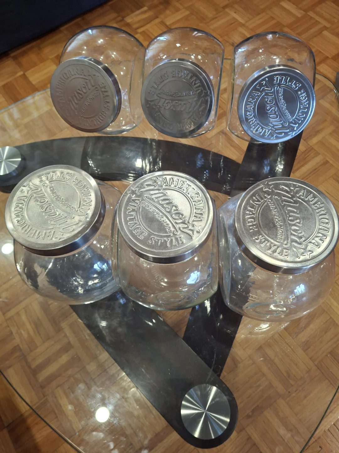 6 Mason Craft & More Glass Storage Jar