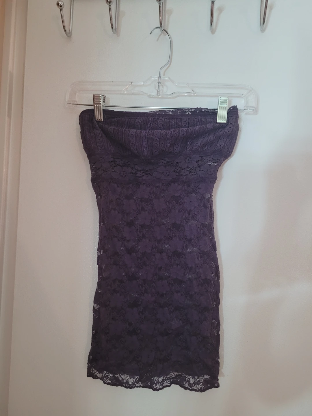 Purple Lace Strapless Tube Top
